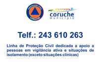 Proteção Civil de Coruche ativa linha telefónica de apoio a pessoas em vigilância ativa